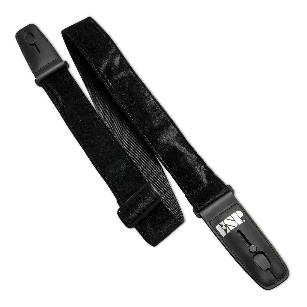 ESP Lock it Strap 2'' Crushed Velvet Black Guitar Straps Sky Music