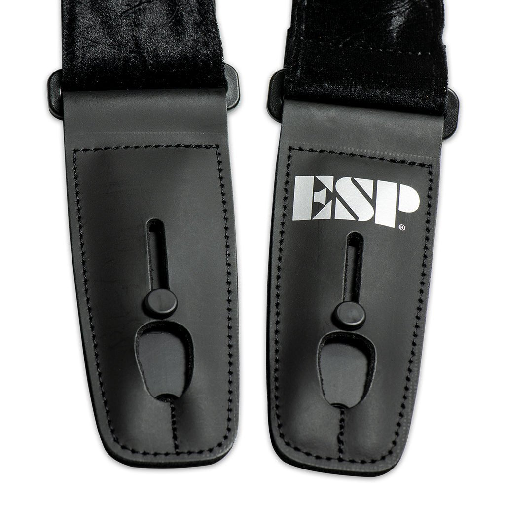 ESP Lock it Strap 2'' Crushed Velvet Black Guitar Straps Sky Music