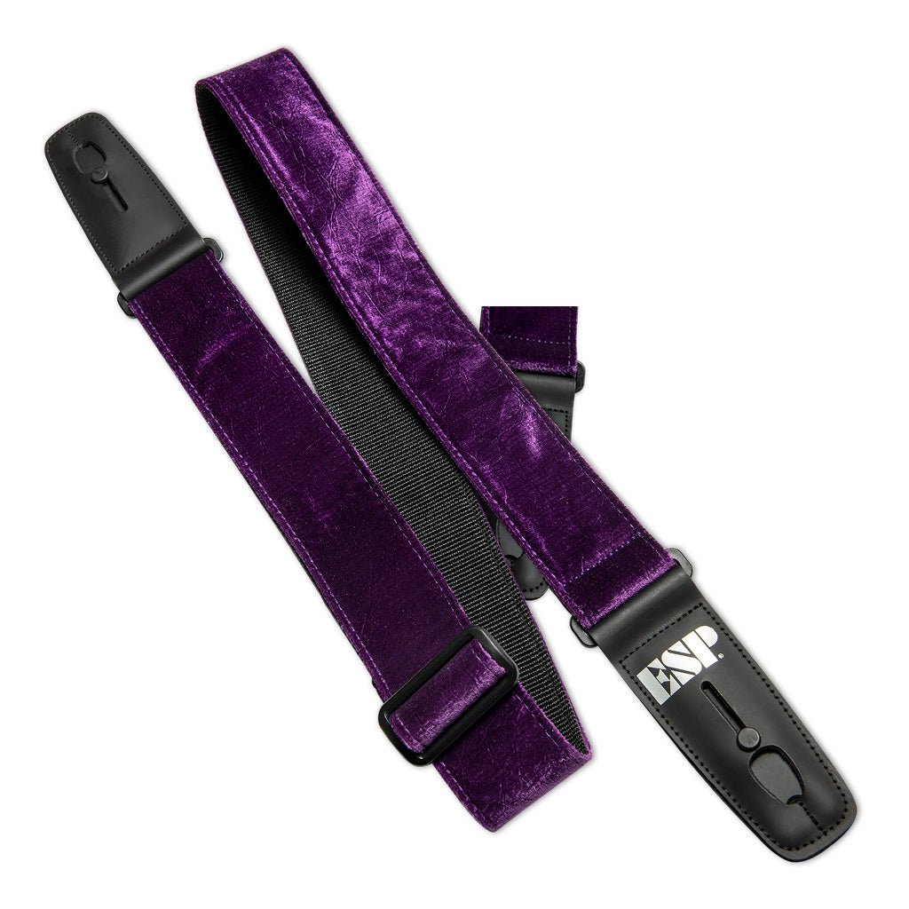 ESP Lock it Strap 2'' Crushed Velvet Purple Guitar Straps Sky Music