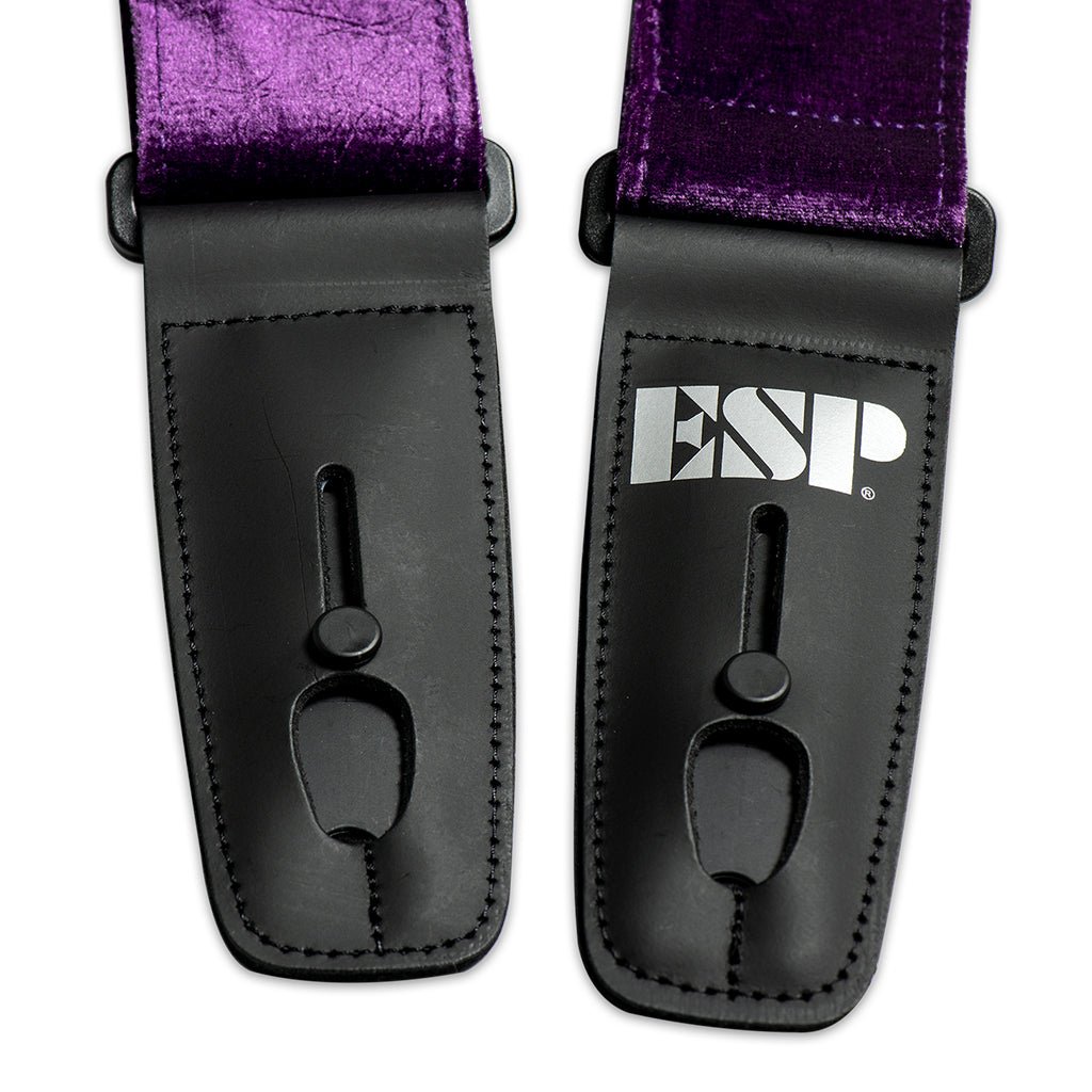 ESP Lock it Strap 2'' Crushed Velvet Purple Guitar Straps Sky Music