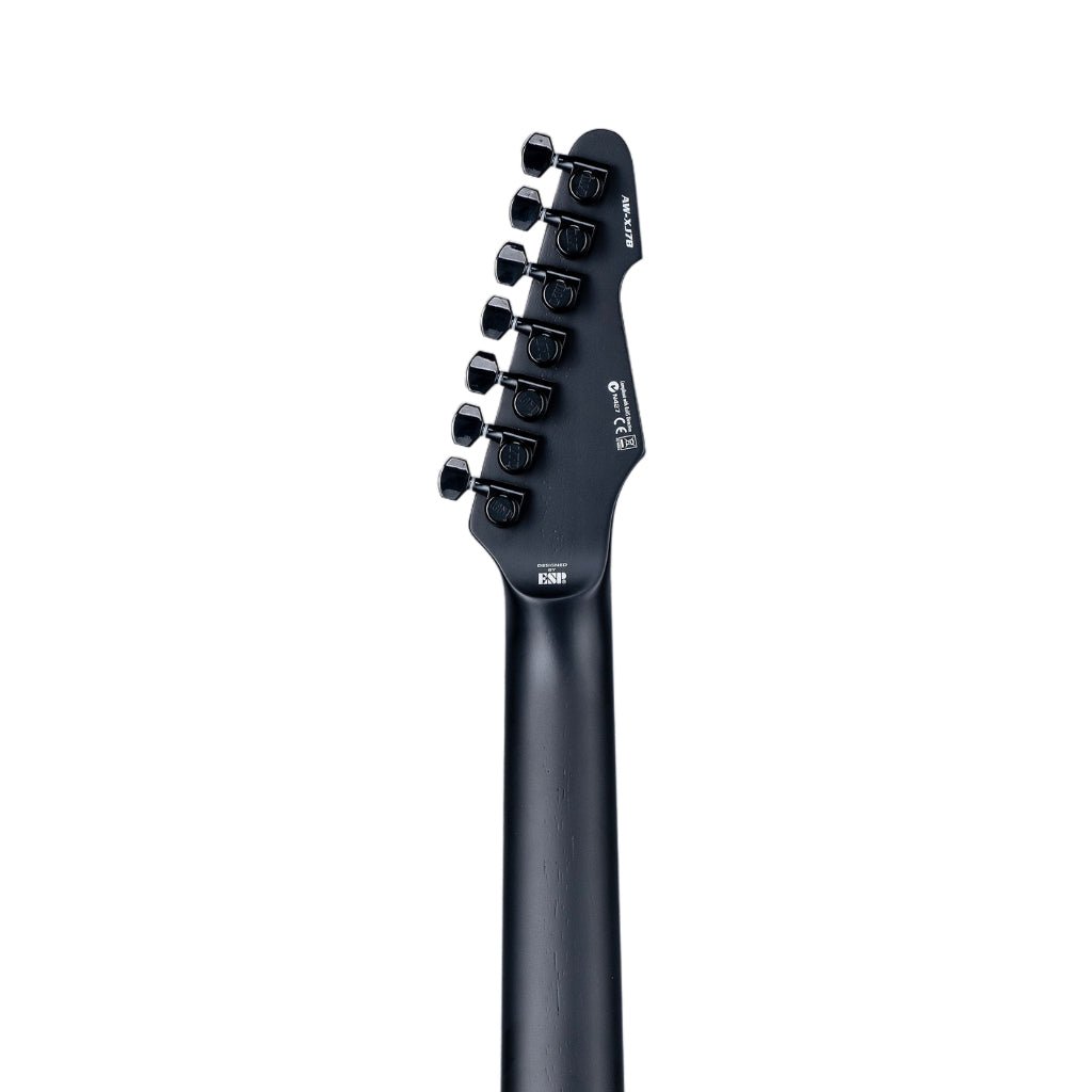 ESP LTD Alex Wade AW-XJ7B Baritone Evertune Open Grain Electric Guitar - Black Satin Electric Guitars Sky Music