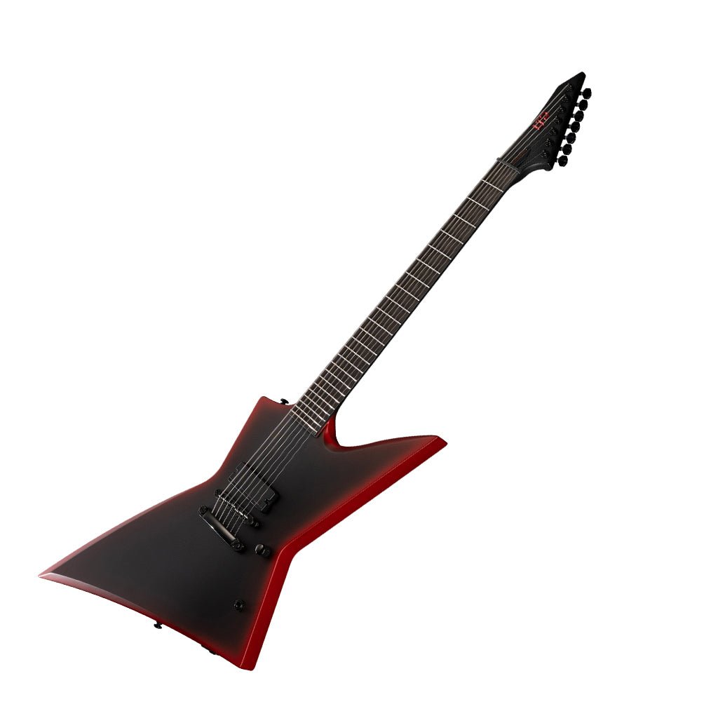 ESP LTD EXL-7 Black Metal Electric Guitar - Black Red Burst Satin Electric Guitars Sky Music