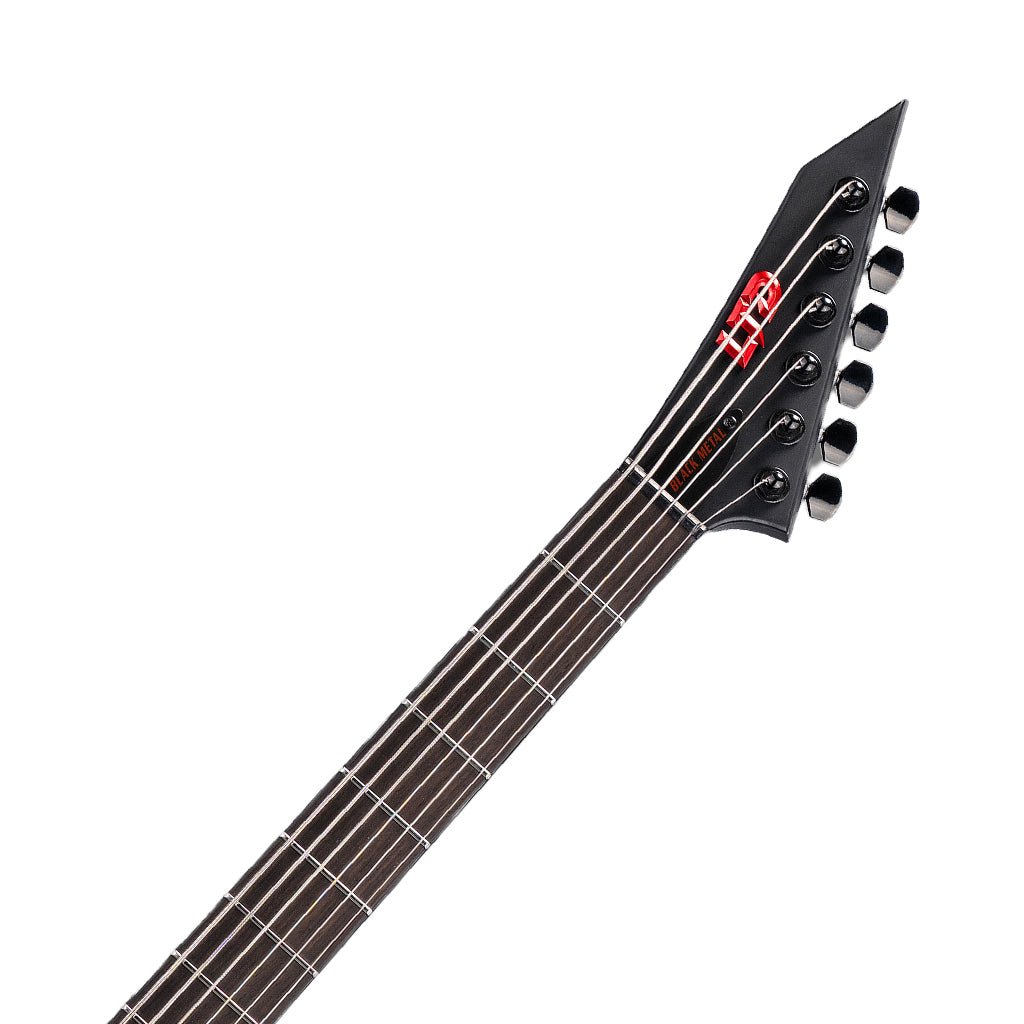 ESP LTD M Baritone Evertune Black Metal Electric Guitar - Black Red Burst Satin Electric Guitars Sky Music