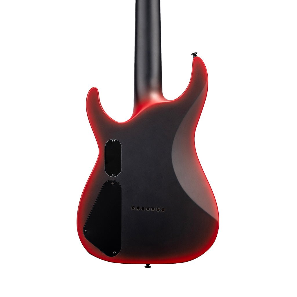 ESP LTD M7-HT Baritone Black Metal Electric Guitar - Black Red Burst Satin Electric Guitars Sky Music