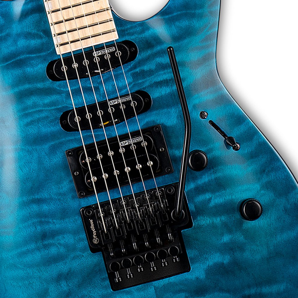 ESP LTD MH203 Quilted Maple See Thru Blue Electric Guitars Sky Music
