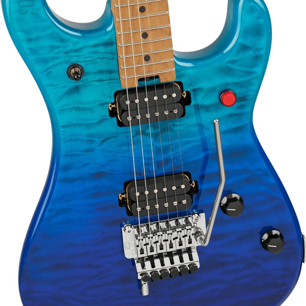 EVH 5150 Series Deluxe Quilted Maple Top Electric Guitar - Pacific Drift, Baked Maple Fingerboard Electric Guitars Sky Music