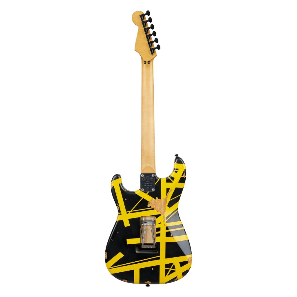 EVH Limited Edition Striped Series Frankenstein Frankie Electric Guitar - Black with Yellow Stripes, Maple Fingerboard Electric Guitars Sky Music