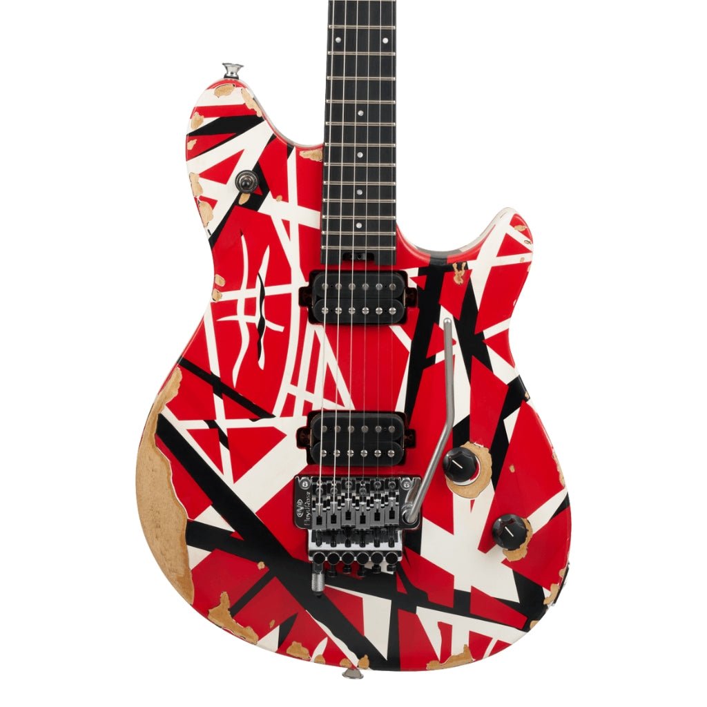 EVH Limited Edition Wolfgang Special Striped Series Electric Guitar - Red, Black, and White, Ebony Fingerboard Electric Guitars Sky Music