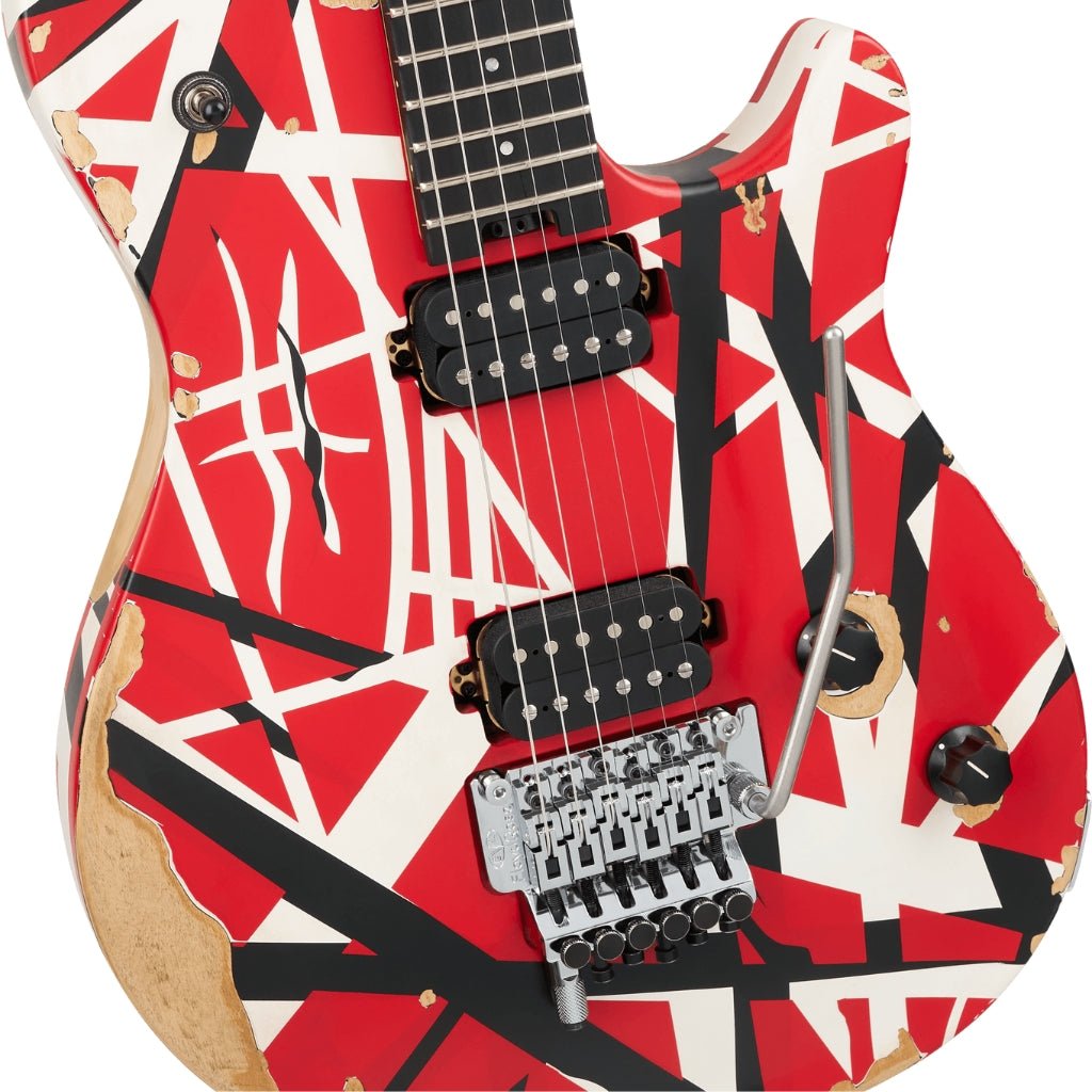 EVH Limited Edition Wolfgang Special Striped Series Electric Guitar - Red, Black, and White, Ebony Fingerboard Electric Guitars Sky Music