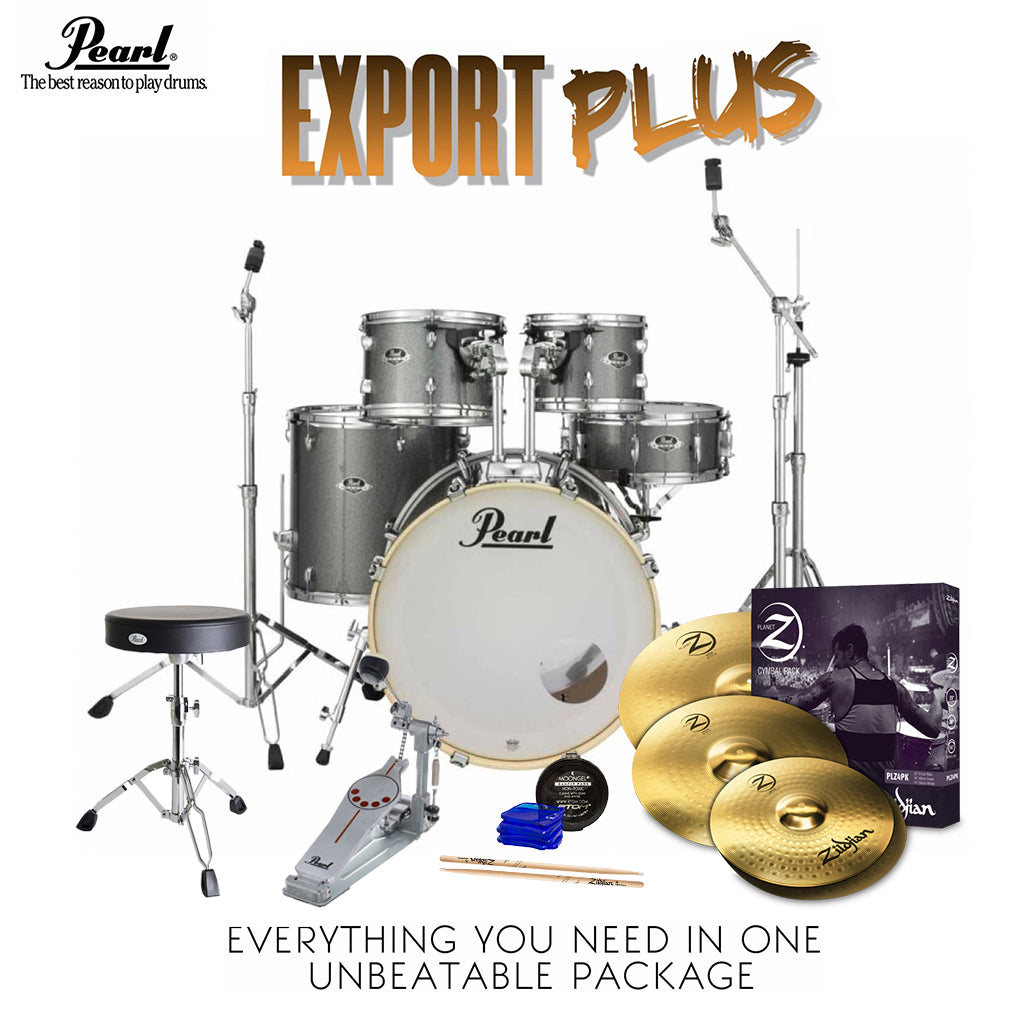 Pearl - Export 22" EXX Fusion Plus - Drum Kit Package with Zildjian Cymbals & Hardware - Grindstone Sparkle
