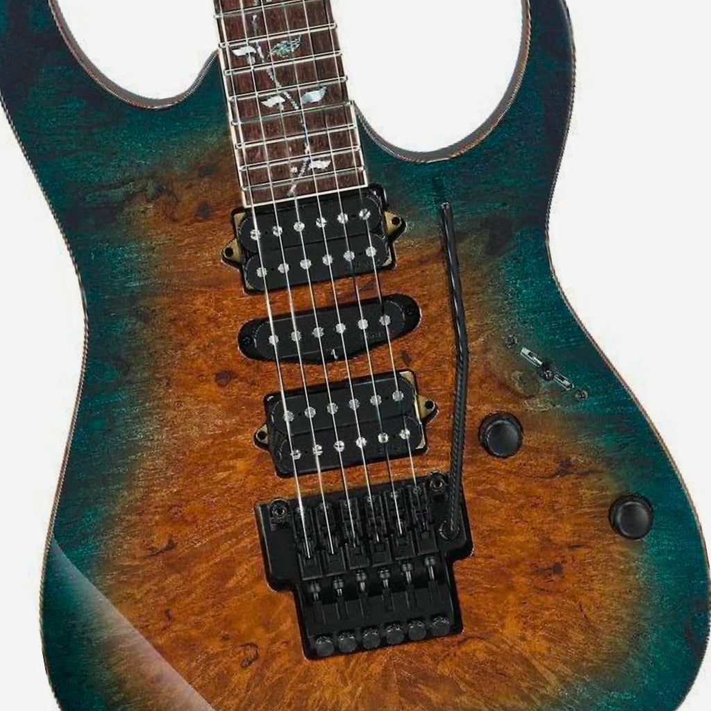 IBANEZ - RG J.Custom with Exotic Hard Maple Top Electric Guitar - Paraiba Blue Burst, Sky Music Exclusive