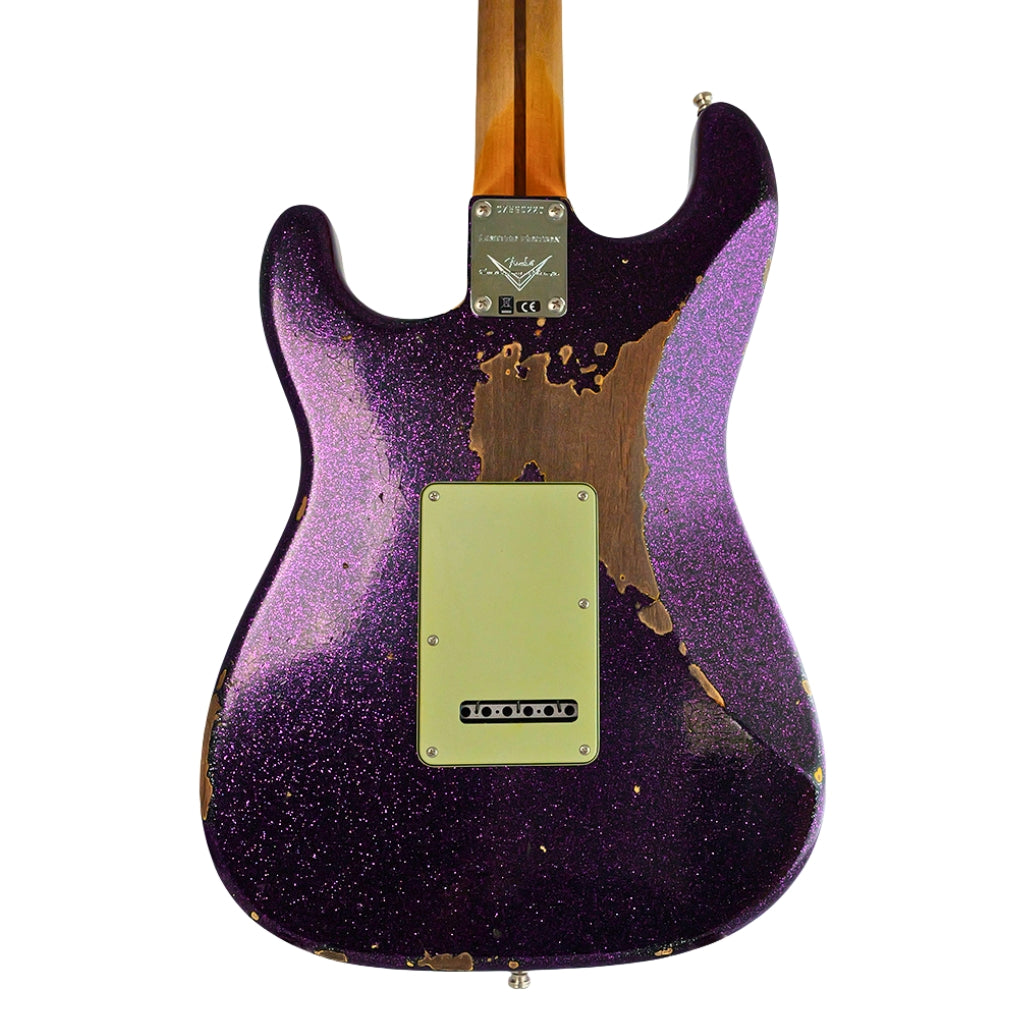 Fender Custom Shop - Limited Edition Custom Deluxe HB S-1 Stratocaster Heavy Relic with Closet Classic Hardware Electric Guitar - Magenta Sparkle over 3-Color Sunburst