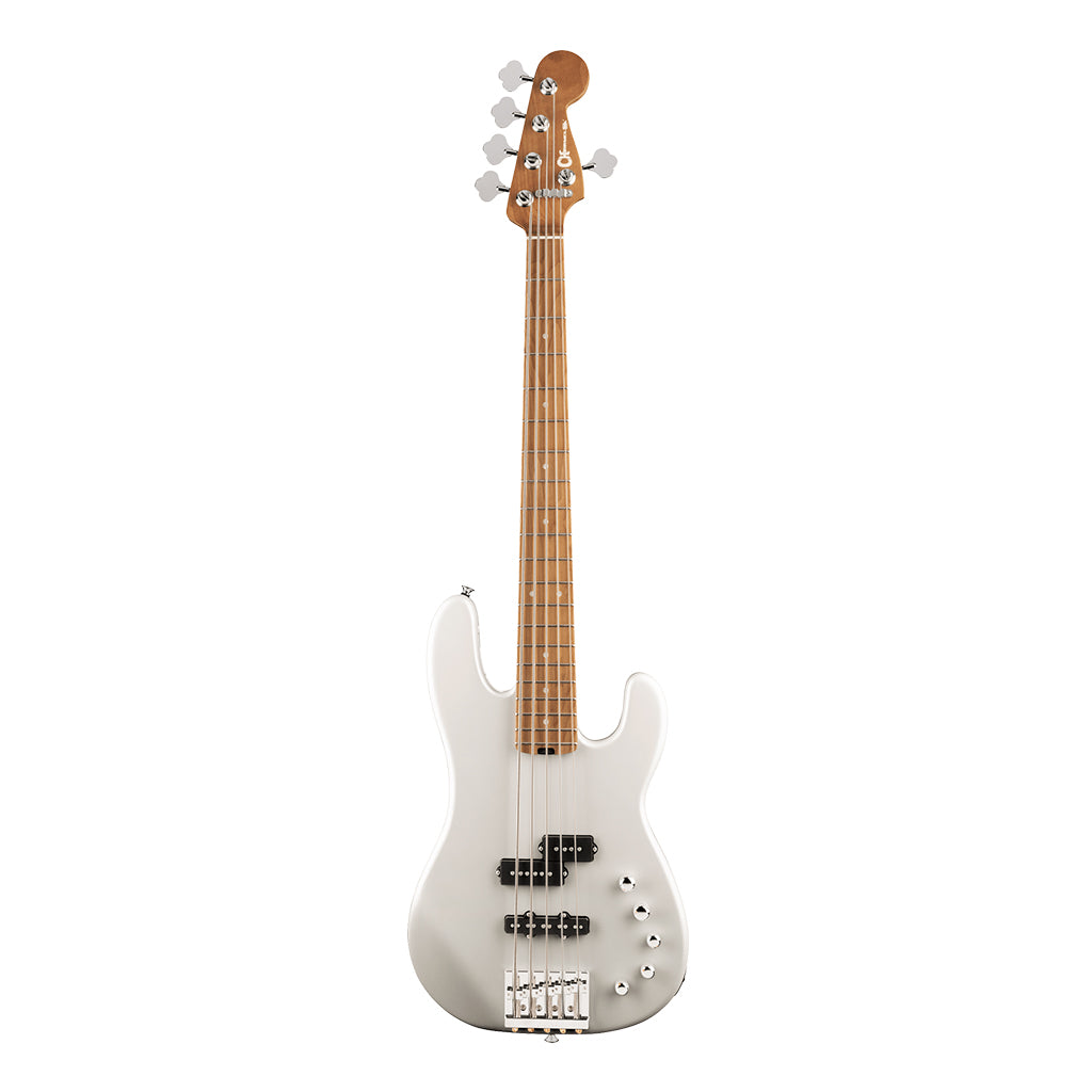 Charvel Pro-Mod San Dimas Bass PJ V, Caramelized Maple Fingerboard - Platinum Pearl