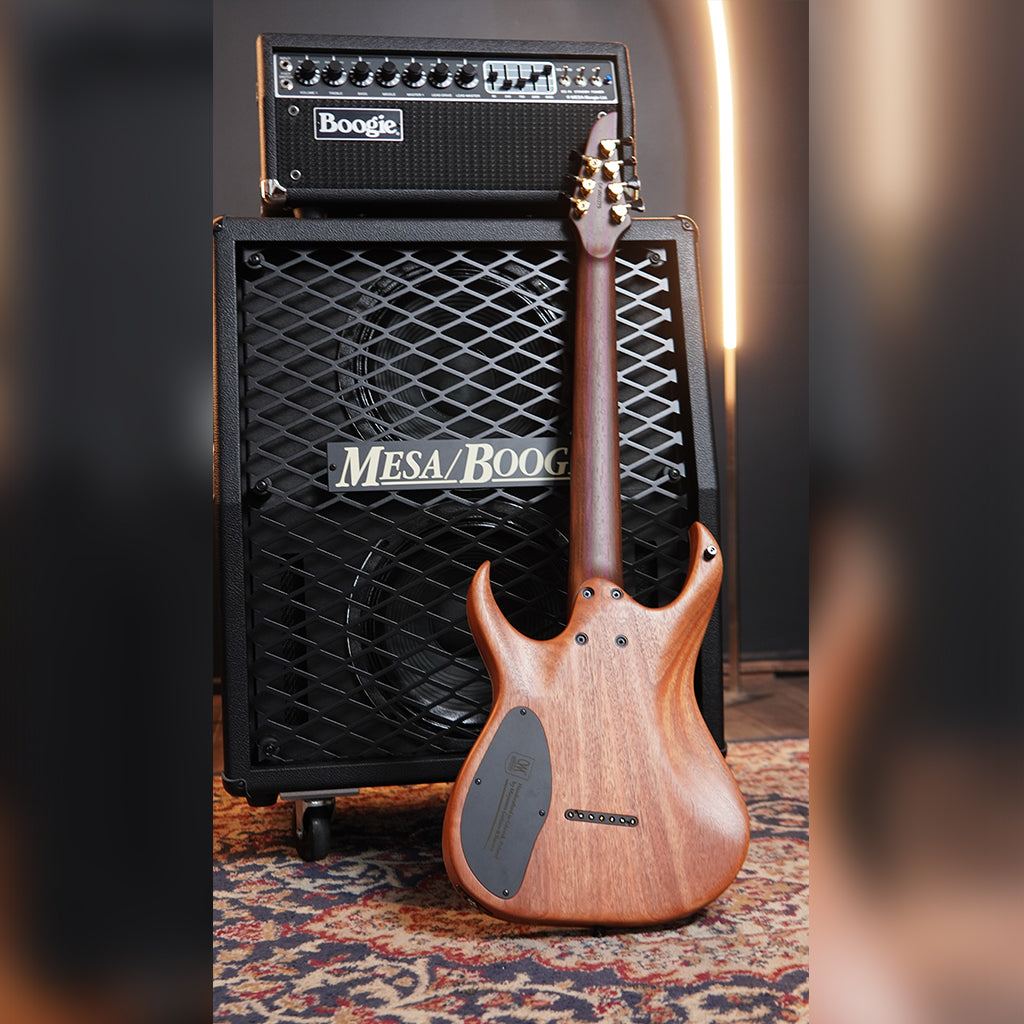 Mayones Duvell Elite 7 Curly Poplar Top Electric Guitar - Natural Fade Graphite Burst
