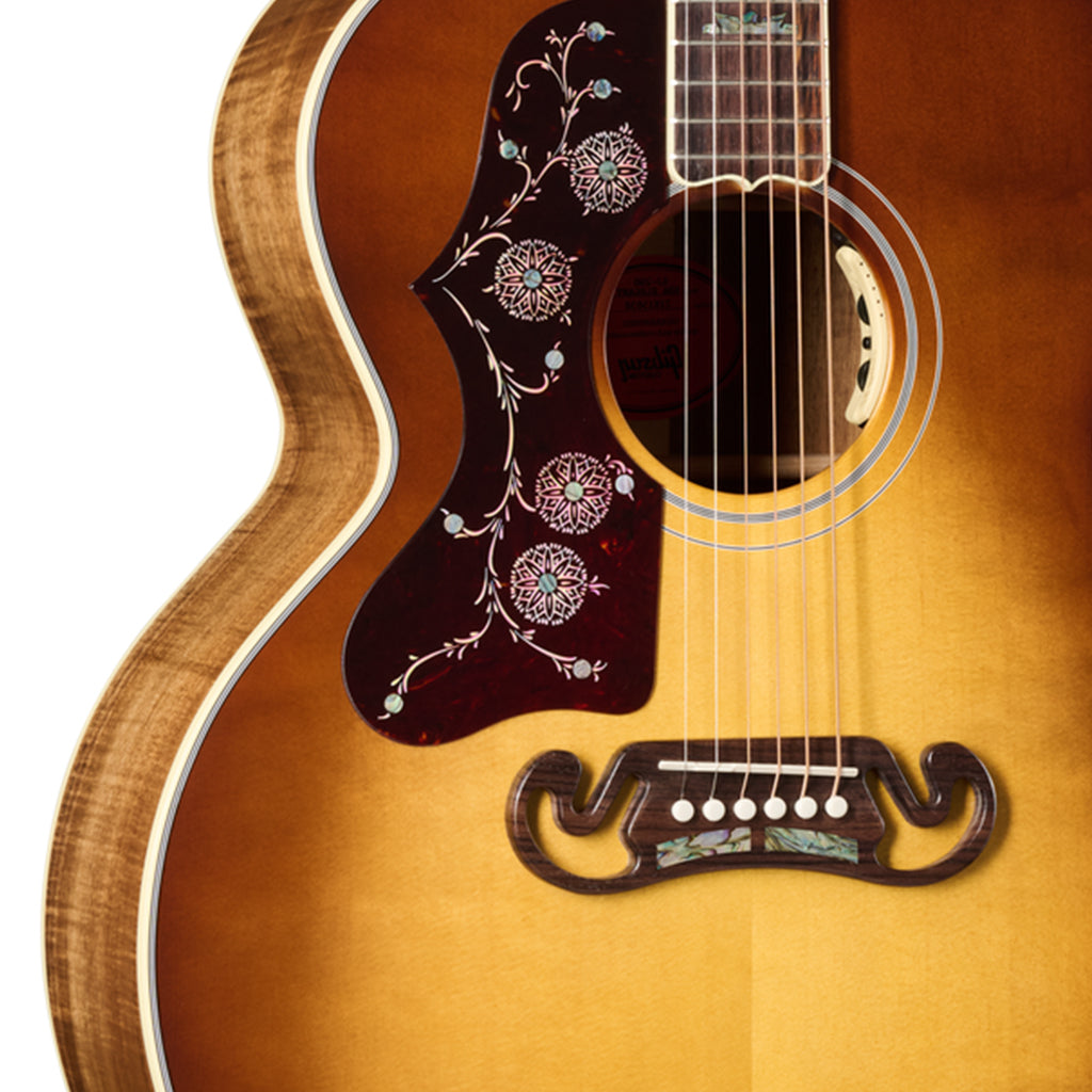 Gibson SJ200 Elegant Koa Left Handed Acoustic-Electric Guitar - Honey Burst body