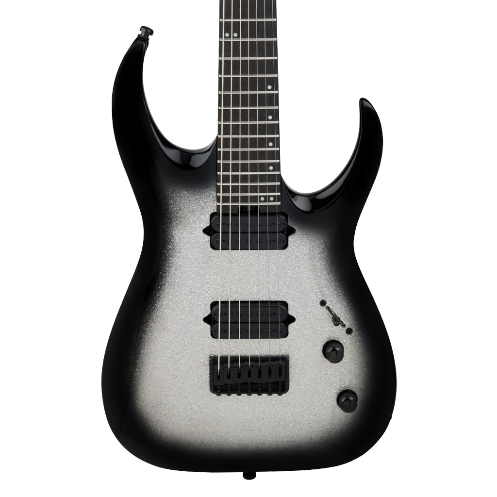 Jackson Pro Series Misha Mansoor Juggernaut HT7 Electric Guitar Silverburst Sparkle Ebony Fingerboard