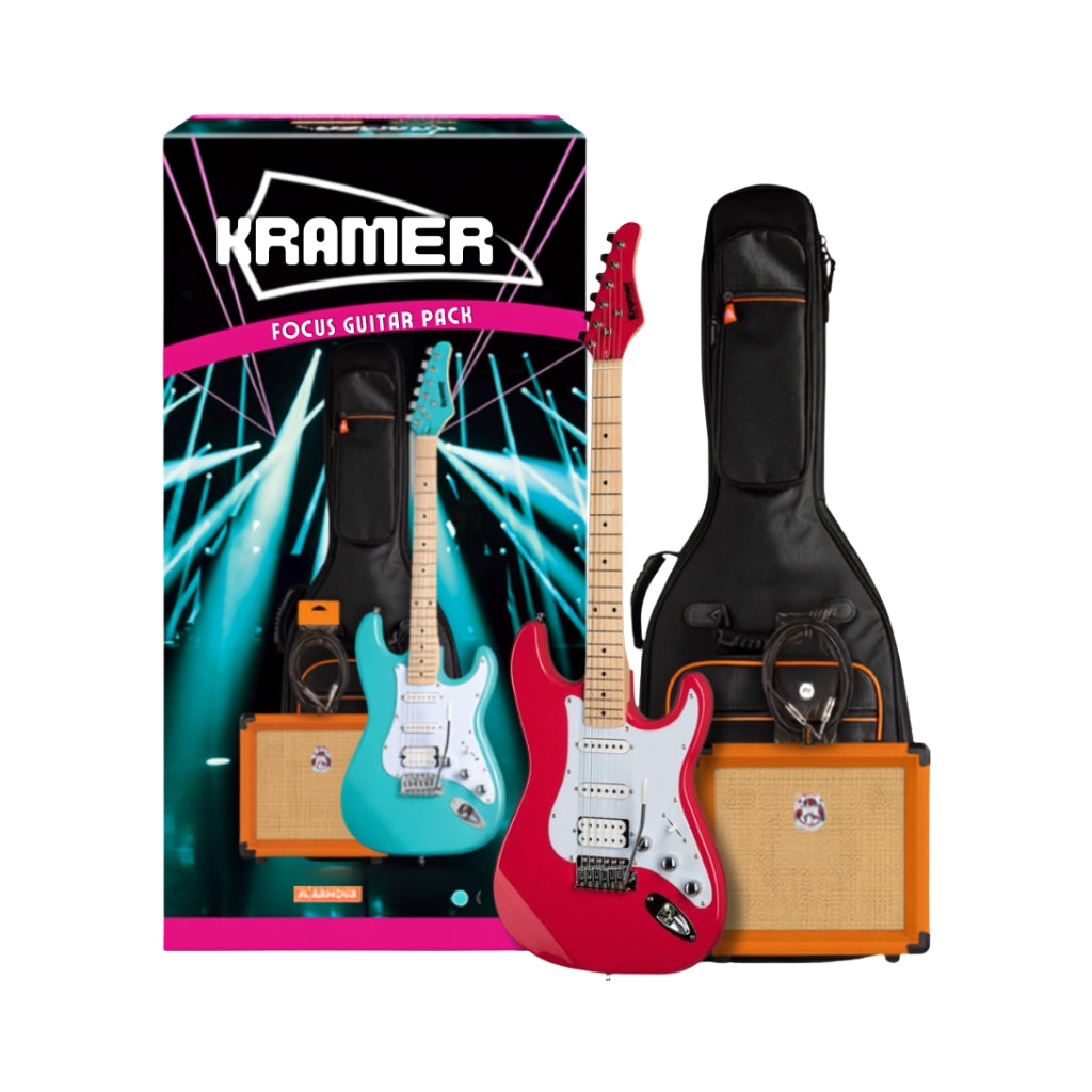 Kramer Focus VT211S Red with Orange Crush Bundle sky music