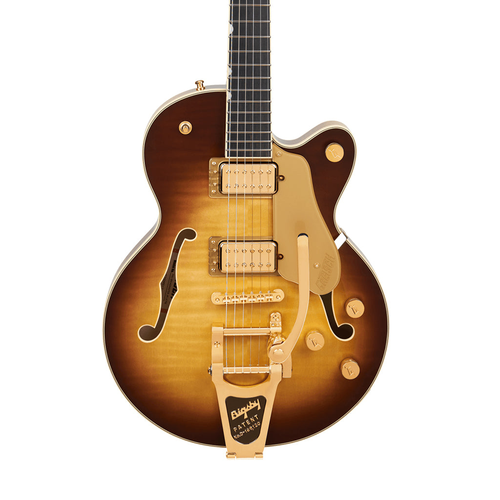 Gretsch Broadkaster Jr. LX Figured Center Block w/String-Thru Bigsby & Gold Hardware Ebony Fingerboard - Caramel Dawn