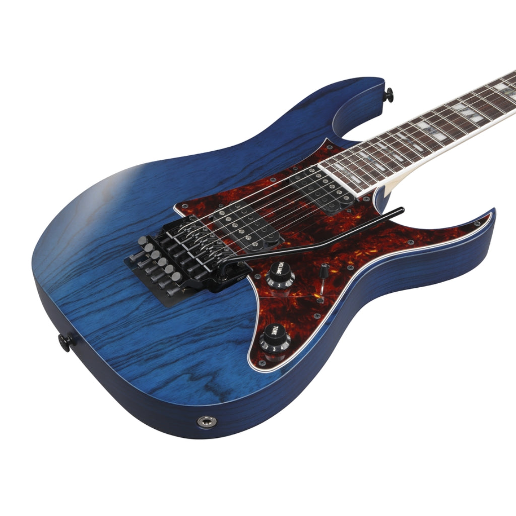 Ibanez - Prestige RG653DX Electric Guitar - Transparent Deep Blue Flat