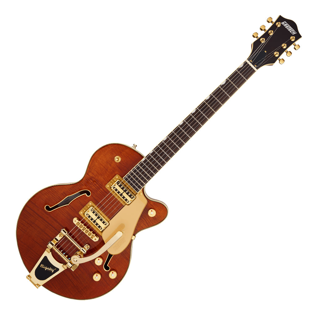 Gretsch Electromatic LTD Broadkaster Jr Single Cut with Bigsby Flame Okoume Rosewood Fingerboard Roundup Orange