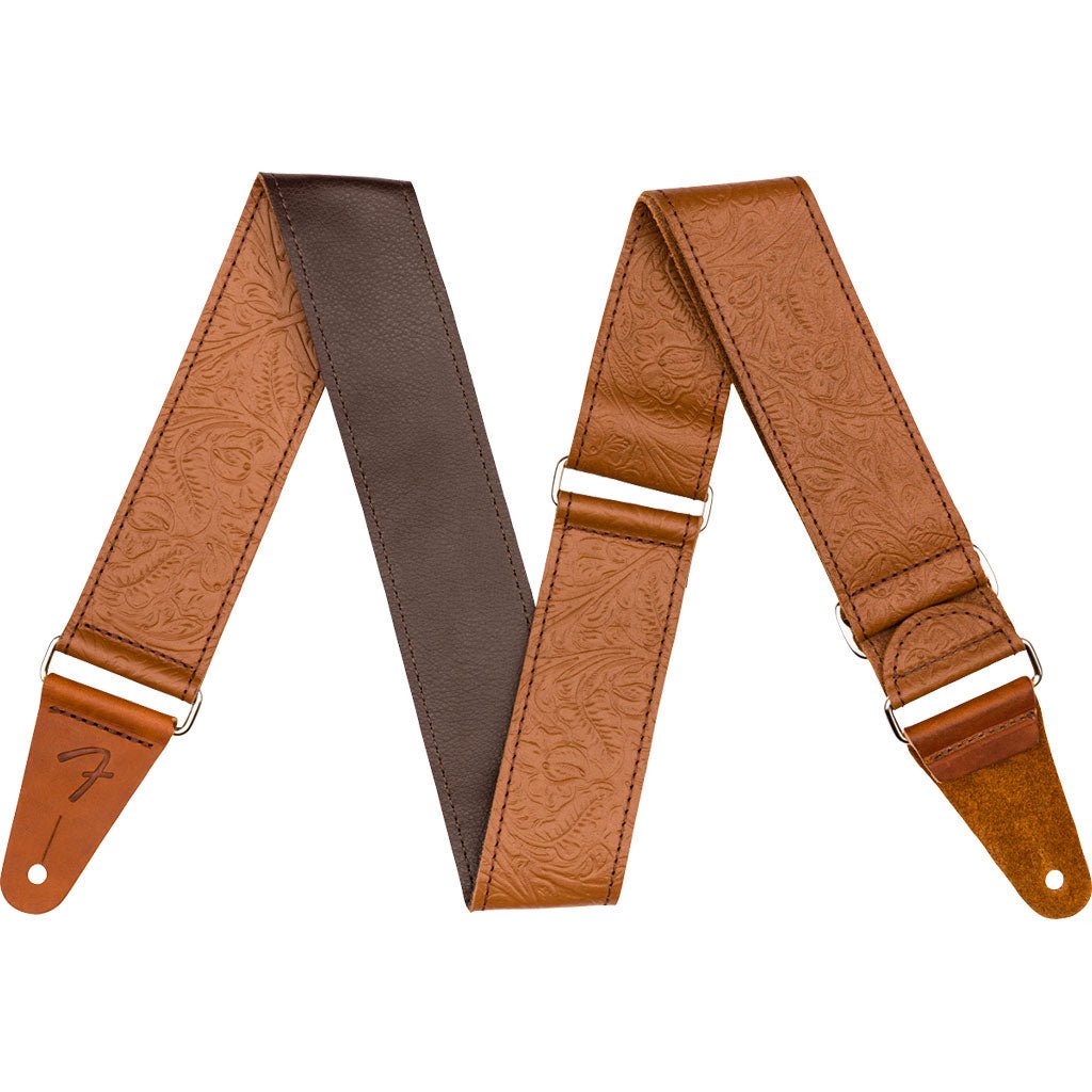 Fender 2" Tooled Leather Strap - Brown Guitar Straps Sky Music
