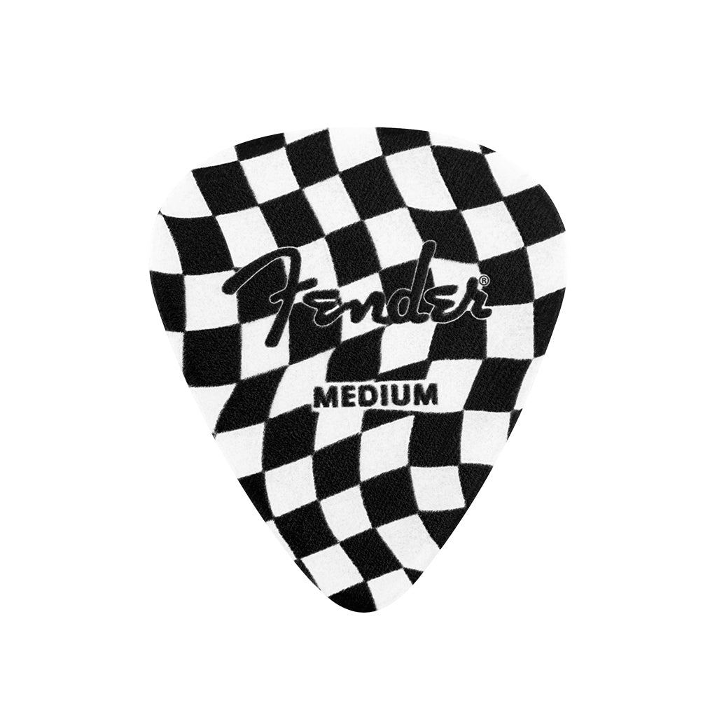 Fender 351 Celluloid Picks Wavy Checkerboard 9 Pieces Guitar Picks Sky Music