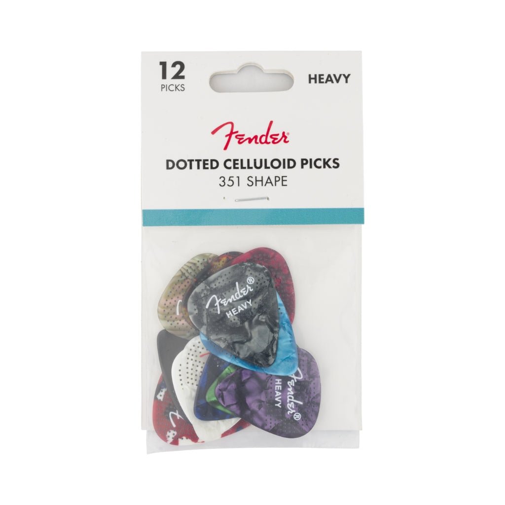 Fender 351 Dotted Celluloid Guitar Picks - Heavy, 12-pack Guitar Picks Sky Music
