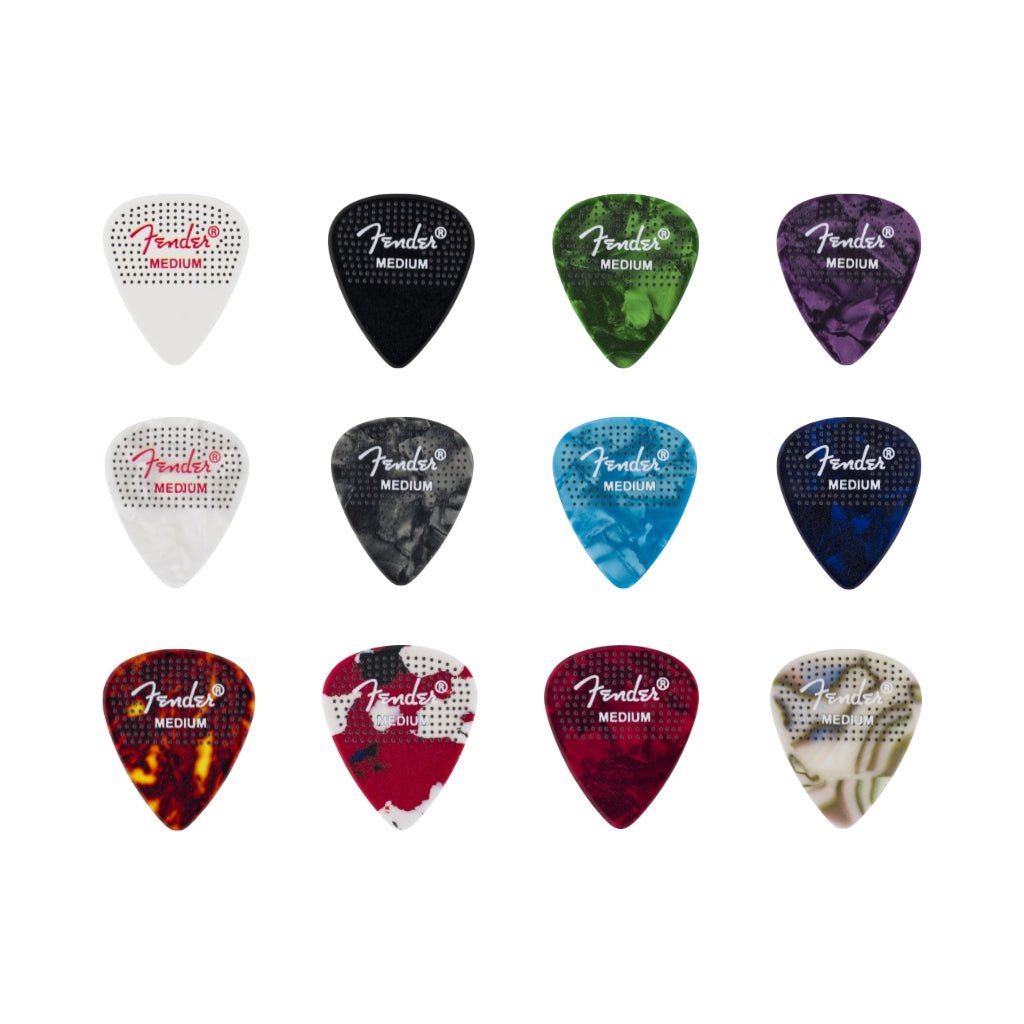 Fender 351 Dotted Celluloid Guitar Picks - Medium, 12-pack Guitar Picks Sky Music