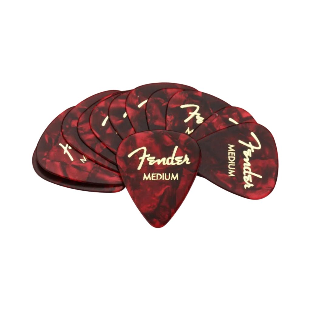 Fender 351 Shape Premium Celluloid Picks - Medium Red Moto 12-pack Guitar Picks Sky Music