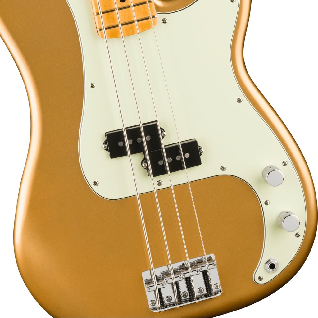 Fender 75th Anniversary Player II Precision Bass Guitar - Aztec Gold, Maple Fingerboard Bass Guitars Sky Music