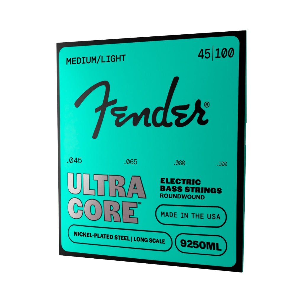 Fender 9250 UltraCore Electric Bass Strings - .045-.100 Medium Light Fretted Instrument Strings Sky Music