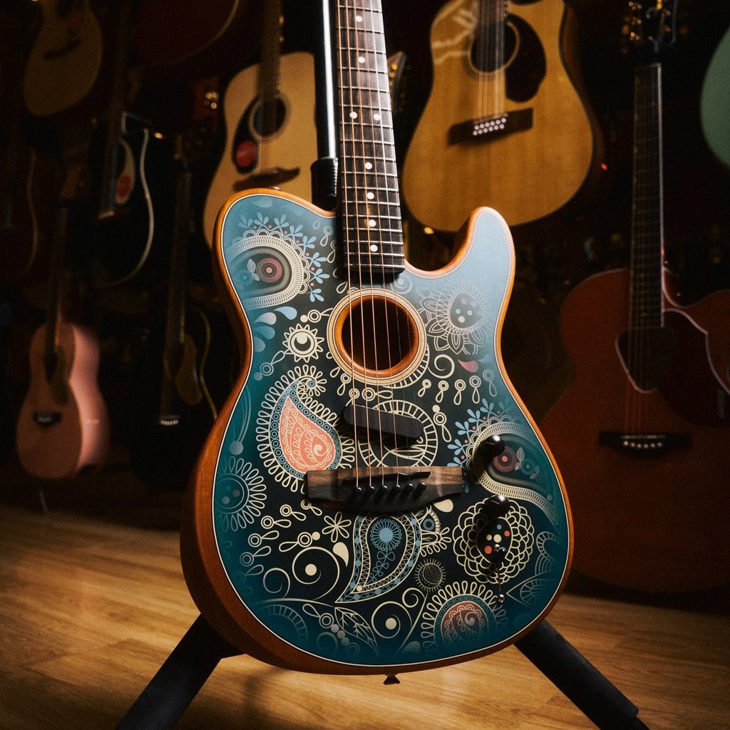 Fender American Acoustasonic Telecaster - Blue Paisley Acoustic Guitars Sky Music