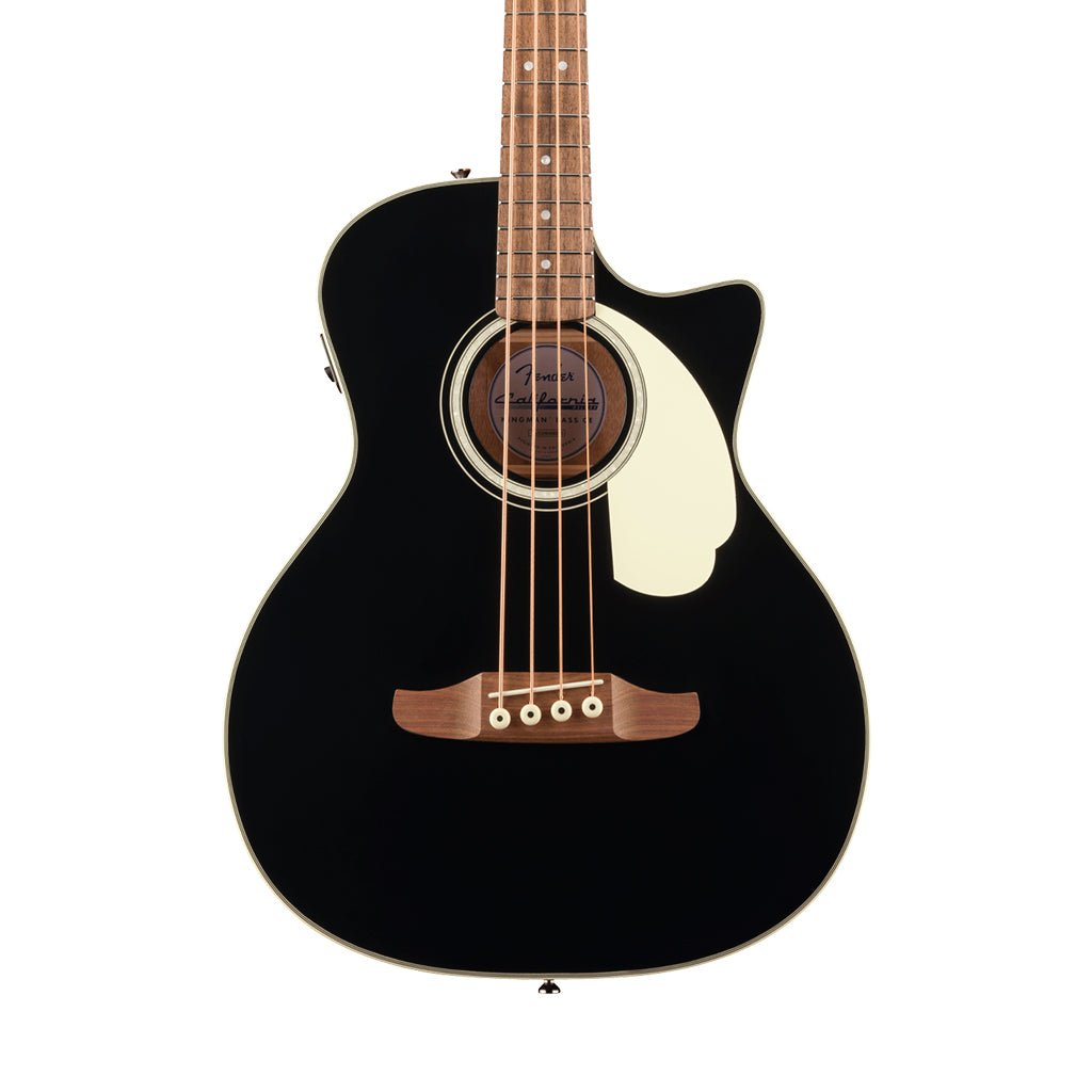 Fender California Deluxe Kingman CE w/Ivory Pickguard Acoustic-Electric Bass - Black Bass Guitars Sky Music