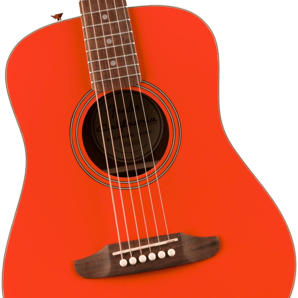 Fender California Standard Redondo Mini Acoustic Guitar with Bag - Fiesta Red, Spruce Top Acoustic Guitars Sky Music