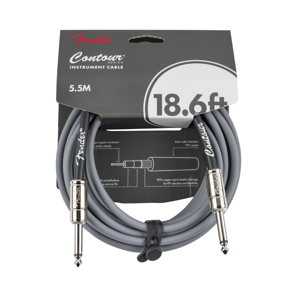 Fender Contour Series Instrument Cable - Inca Silver, 18.6 feet Instrument Cables Sky Music