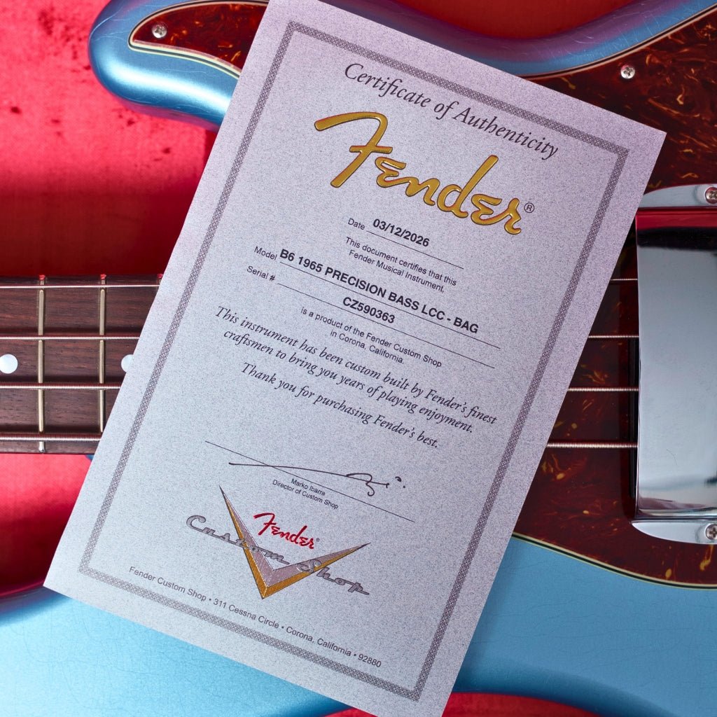 Fender Custom Shop 1965 Precision Bass DLX Closet Classic - Blue Agave Bass Guitars Sky Music