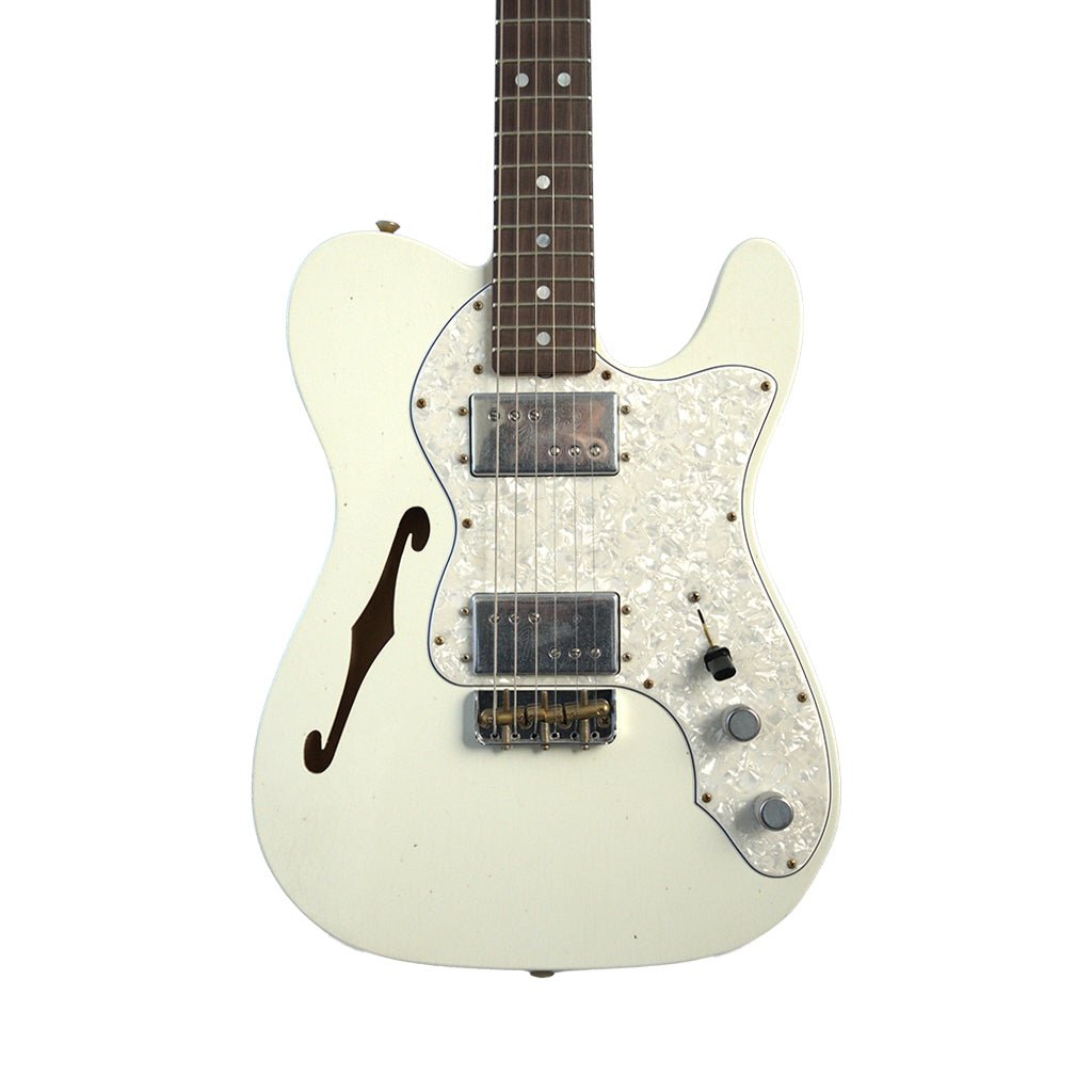 Fender Custom Shop 70s Telecaster Thinline Roadworn Journeyman Electric Guitar - Aged Olympic White Electric Guitars Sky Music