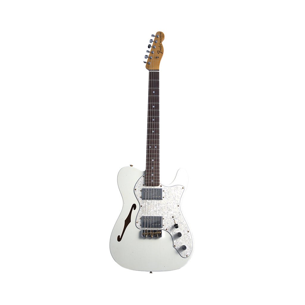 Fender Custom Shop 70s Telecaster Thinline Roadworn Journeyman Electric Guitar - Aged Olympic White Electric Guitars Sky Music