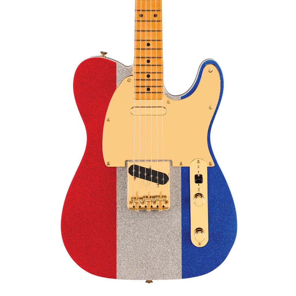Fender Limited Edition Buck Owens Telecaster with Maple Fingerboard - Red Silver and Blue Sparkle Electric Guitars Sky Music