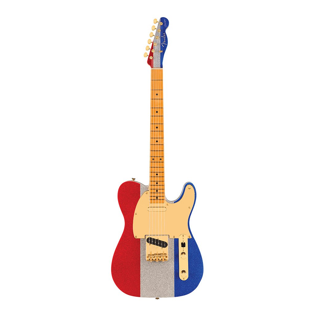 Fender Limited Edition Buck Owens Telecaster with Maple Fingerboard - Red Silver and Blue Sparkle Electric Guitars Sky Music