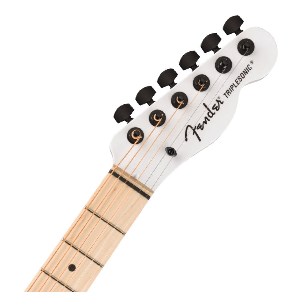 Fender Limited Edition Jack White Triplesonic Acoustasonic Telecaster with Ebony Fingerboard - Arctic White and Black Top Acoustic Guitars Sky Music