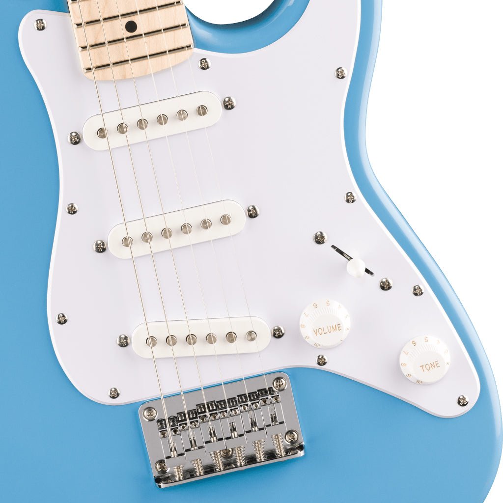 Fender Mini Stratocaster Maple Fingerboard w/White Pickguard - California Blue Electric Guitars Sky Music