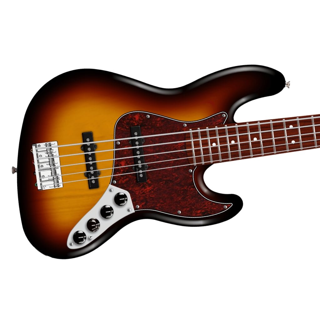 Fender Player II Modified Active Jazz Bass V - 3 Tone Sunburst, Rosewood Fingerboard Bass Guitars Sky Music