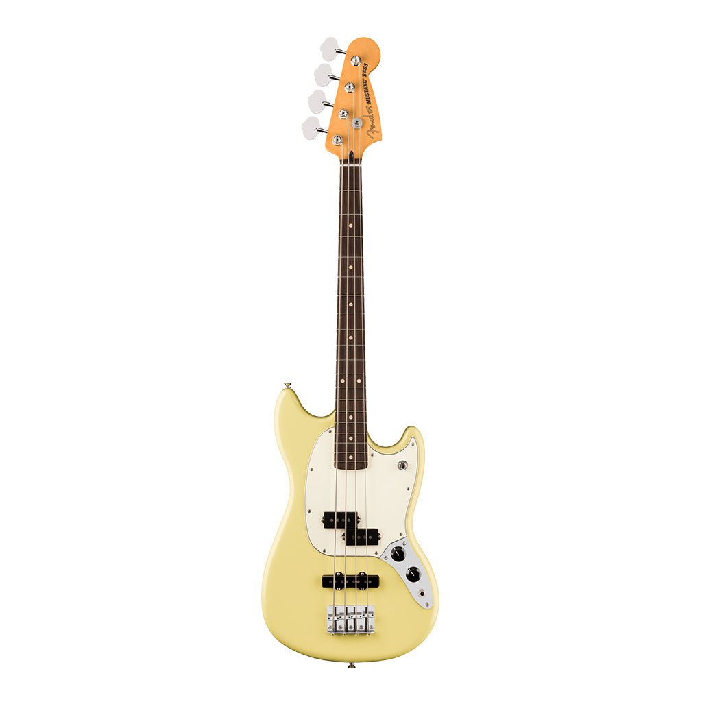 Fender Player II Mustang Bass Rosewood Fretboard Hialeah Yellow Bass Guitars Sky Music