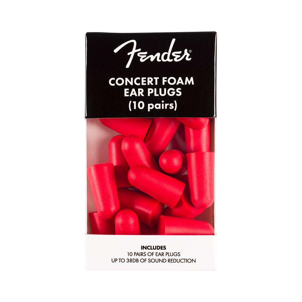 Fender Red Concert Foam Ear Plugs - 10 Pairs Accessories Sky Music