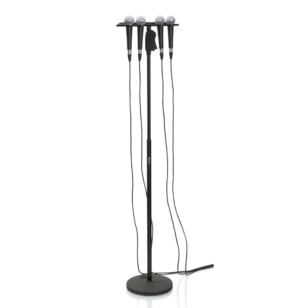 Gator GFW-MIC-4TRAY Multi Mic Holder Four 4 Mics
