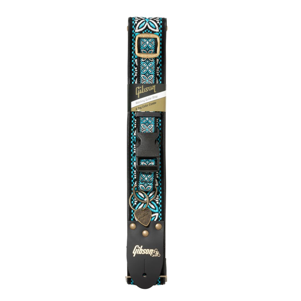 Gibson Dog GTR Strap & Collar Set Blue MD 18-27KG Guitar Straps Sky Music