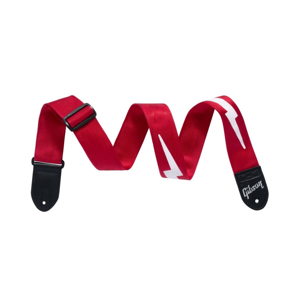 Gibson Lightning Bolt Seatbelt Guitar Strap Red Merchandise & Apparel Sky Music
