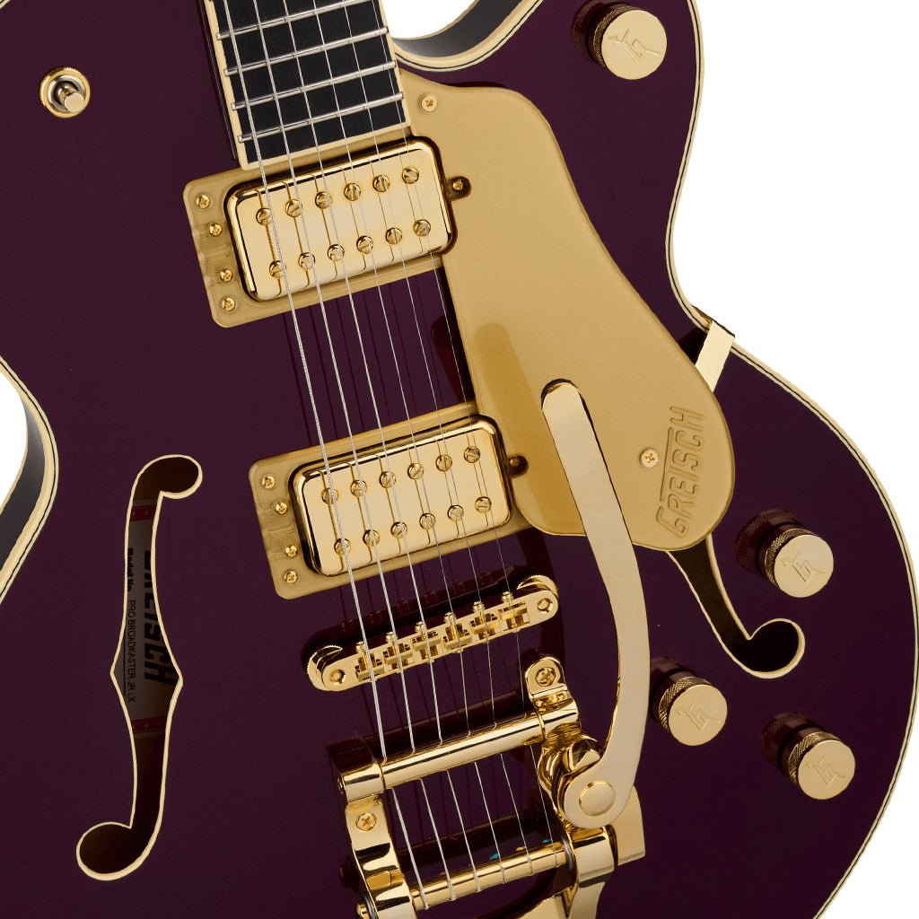 Gretsch Broadkaster Jr LX Center Block with String Thru Bigsby Ebony Fingerboard Blackberry Electric Guitars Sky Music