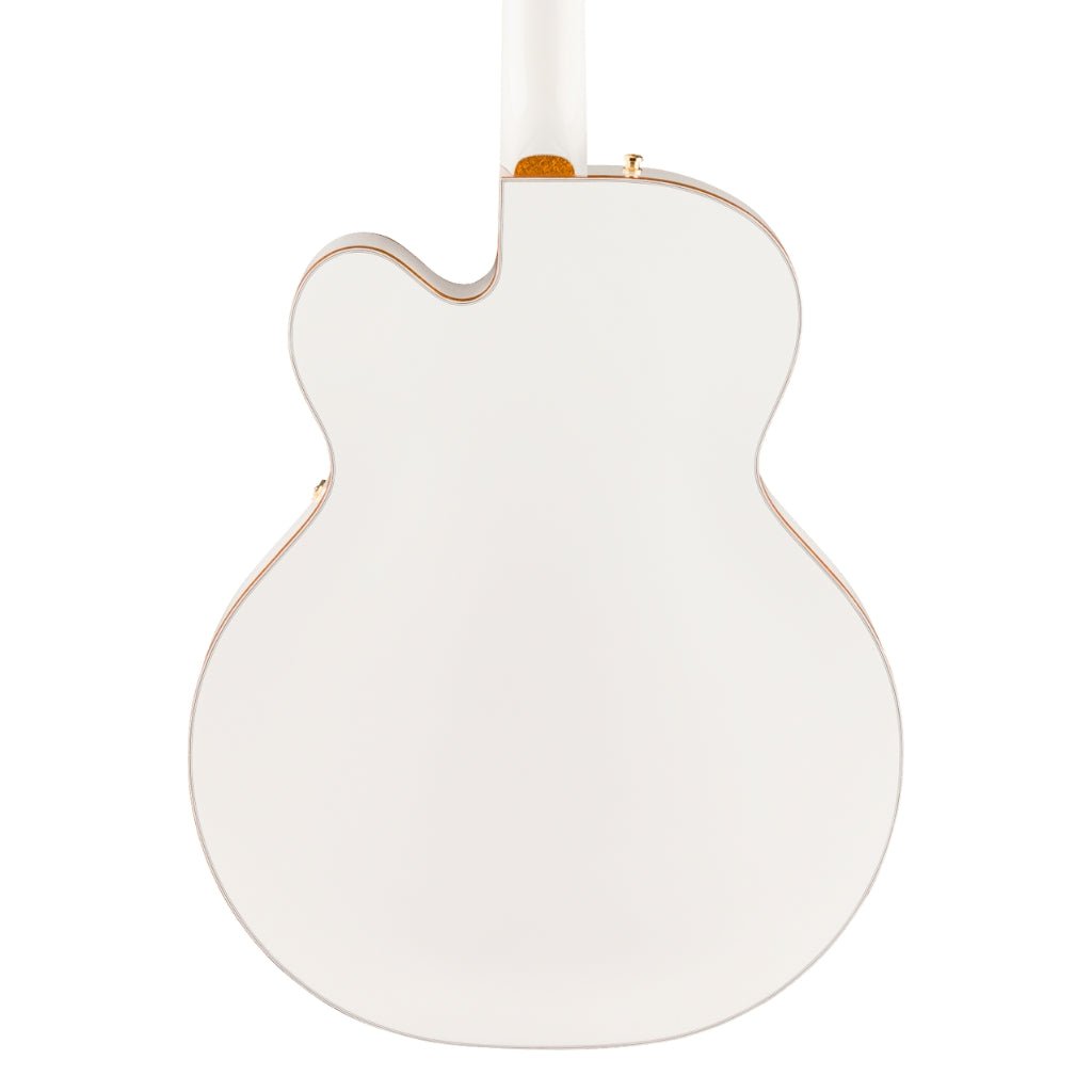 Gretsch Falcon Hollow Body Ebony Fingerboard with String Thru Bigsby and Gold Hardware - White Electric Guitars Sky Music